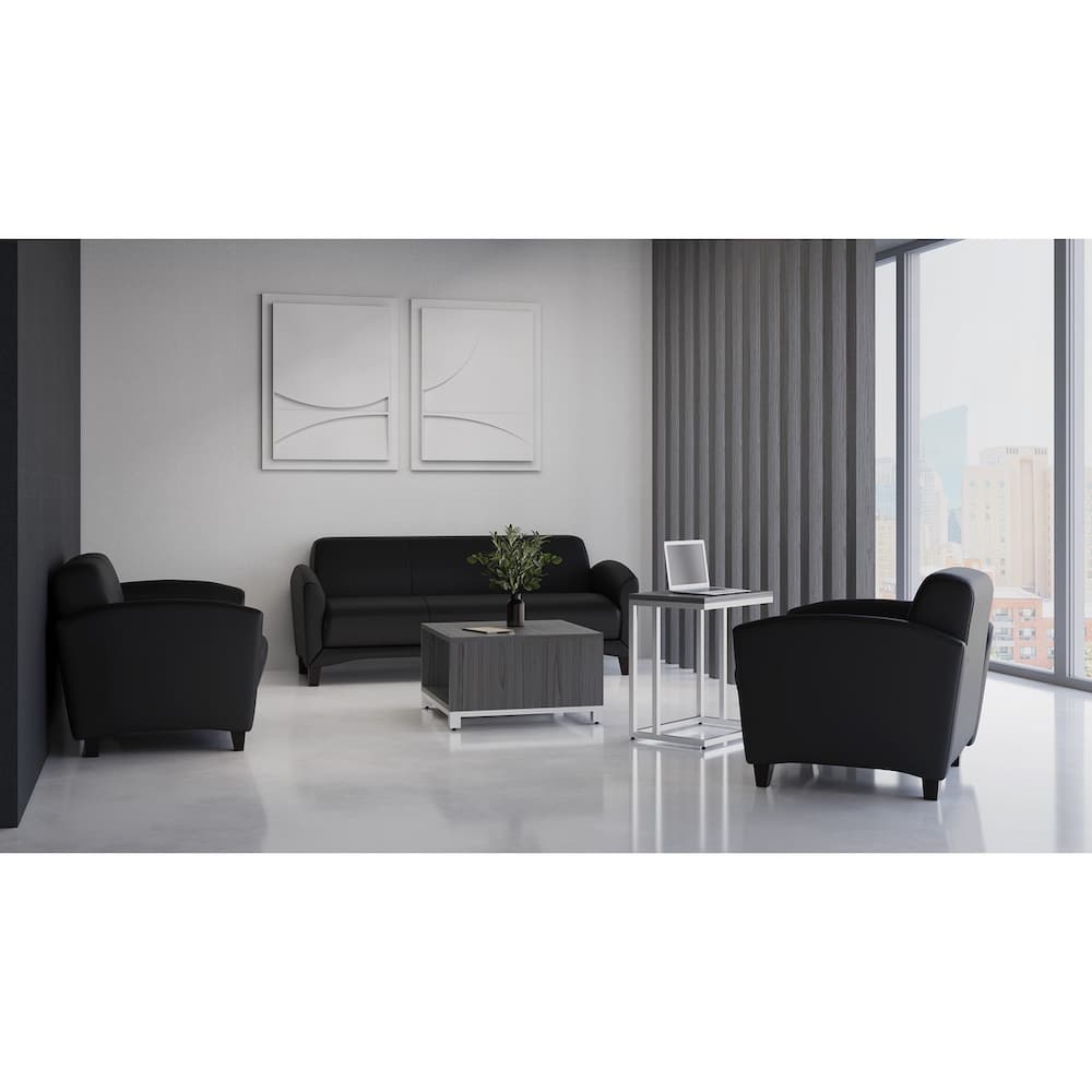 New - 35" Manhattan Collection Leather Club Chair in Black or Brown - Image 3