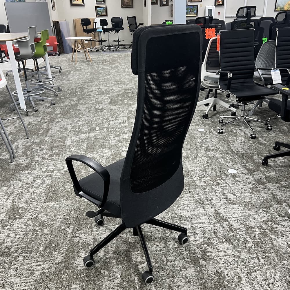 black ikea Markus office chair, high back, used office furniture