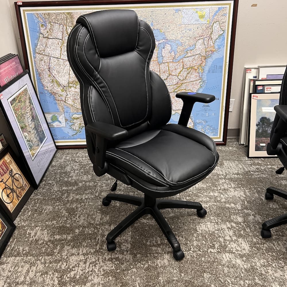 "el guapo" black plush executive conference chair, new closeout office furniture