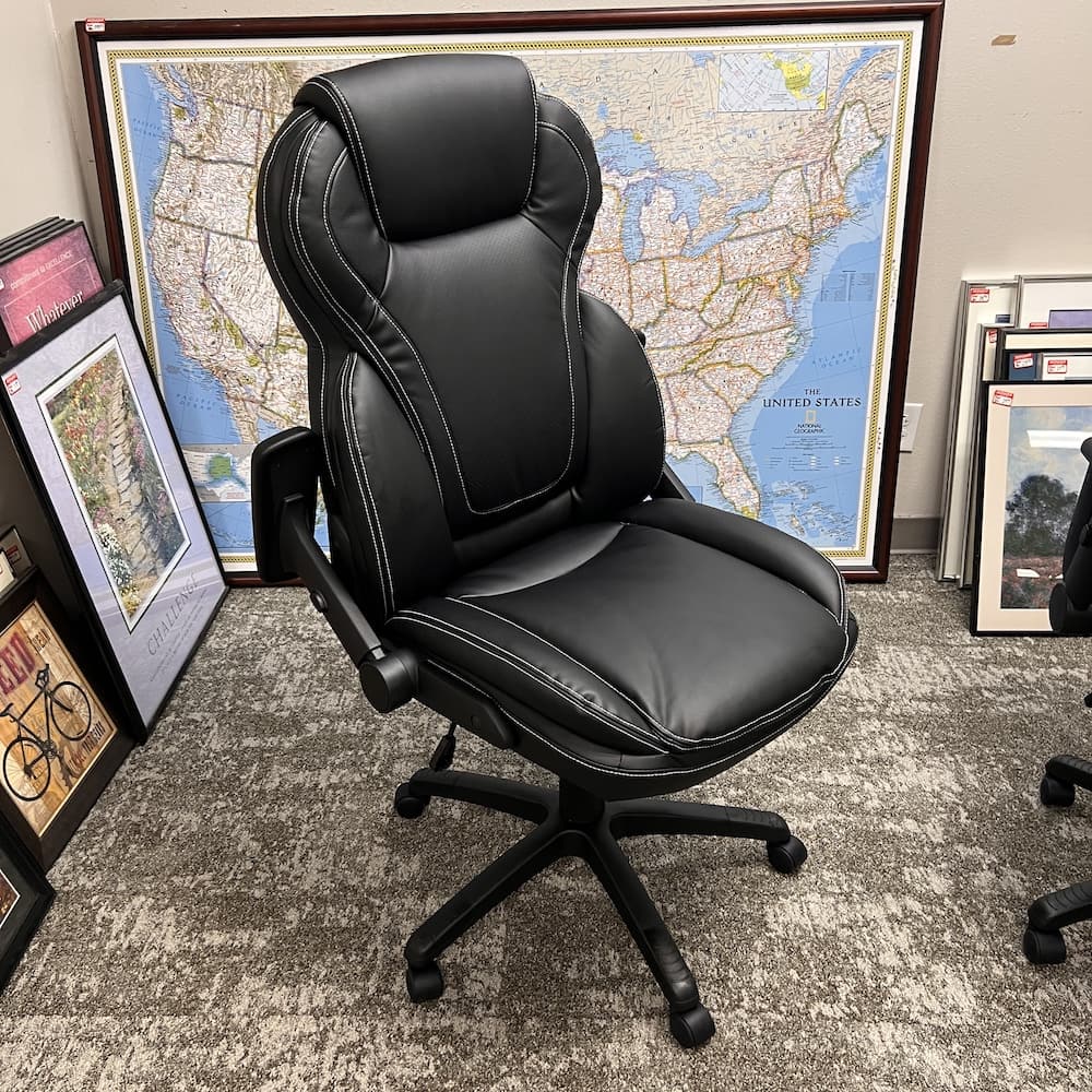 "el guapo" black plush executive conference chair, new closeout office furniture