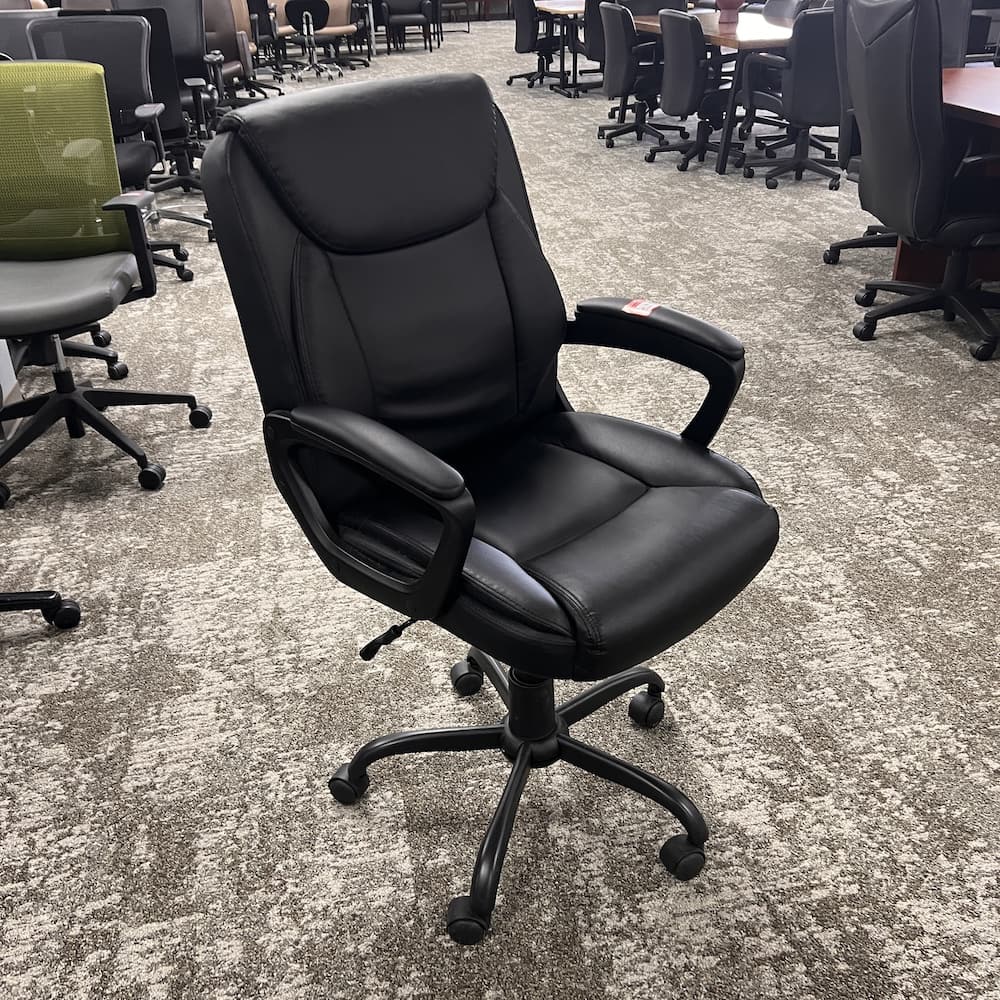 black vinyl plush conference chair seating, used office furniture