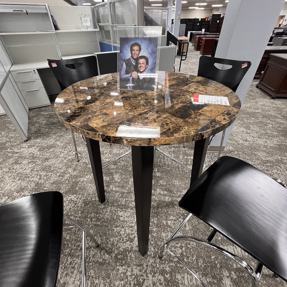 brown costway pub table, used furniture