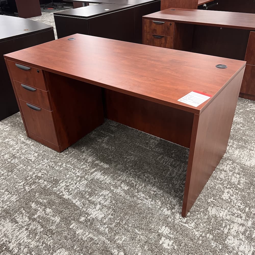 cherry laminate desk with box box file, 60x30, used office furniture