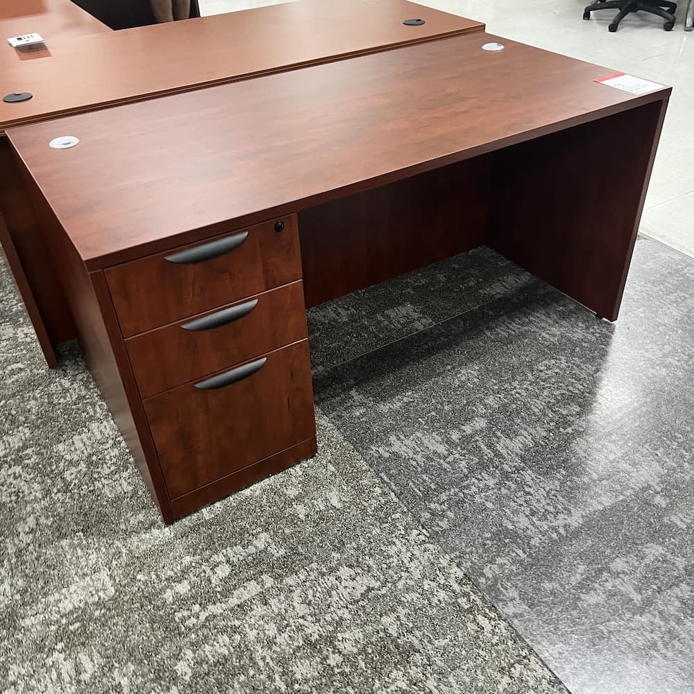 cherry laminate desk with box box file, 60x30, used office furniture