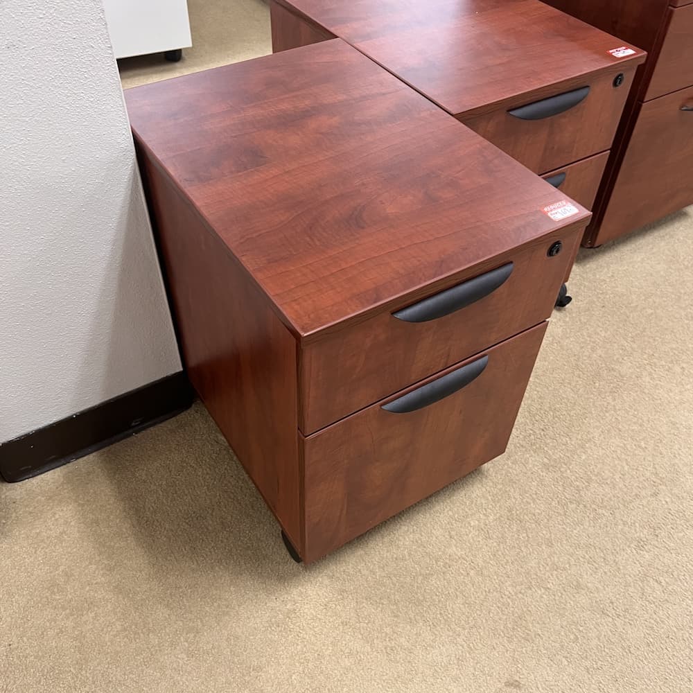 cherry laminate rolling vertical file, used open box furniture office