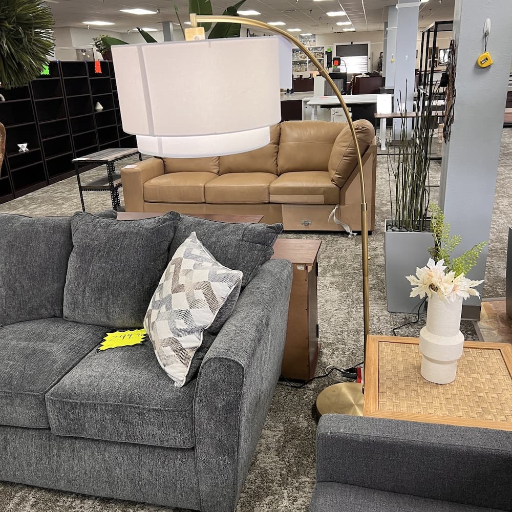 floor lamp knurled with white shade, used home furniture