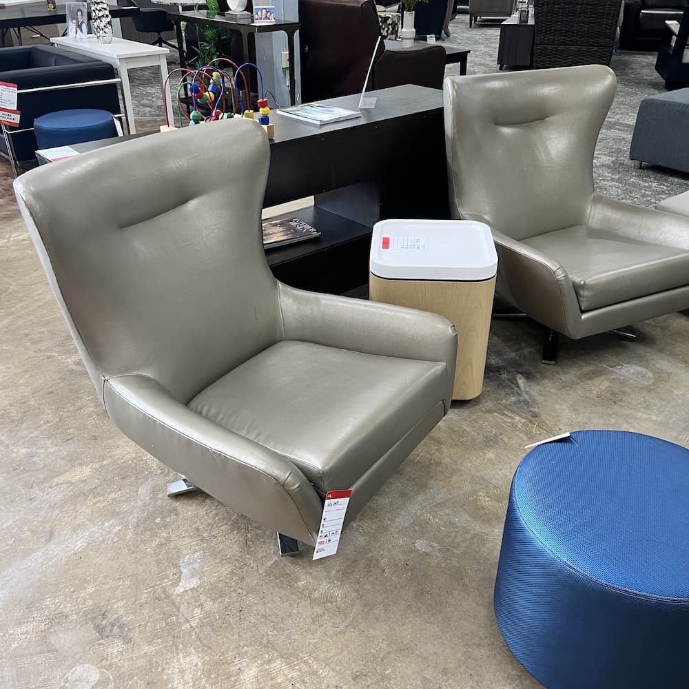 gold vinyl wingback lounge chairs, used office furniture, hotel furniture