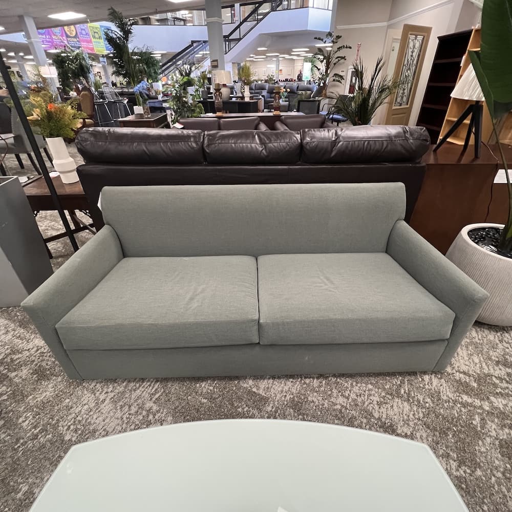 green upholstered sofa, commercial keilhauer heavy duty, used office furniture, lounge reception