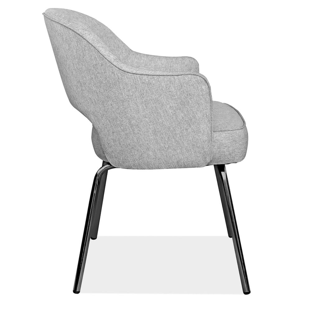 new grey upholstered side guest chair, Saarinen inspired seating, office lounge reception seating