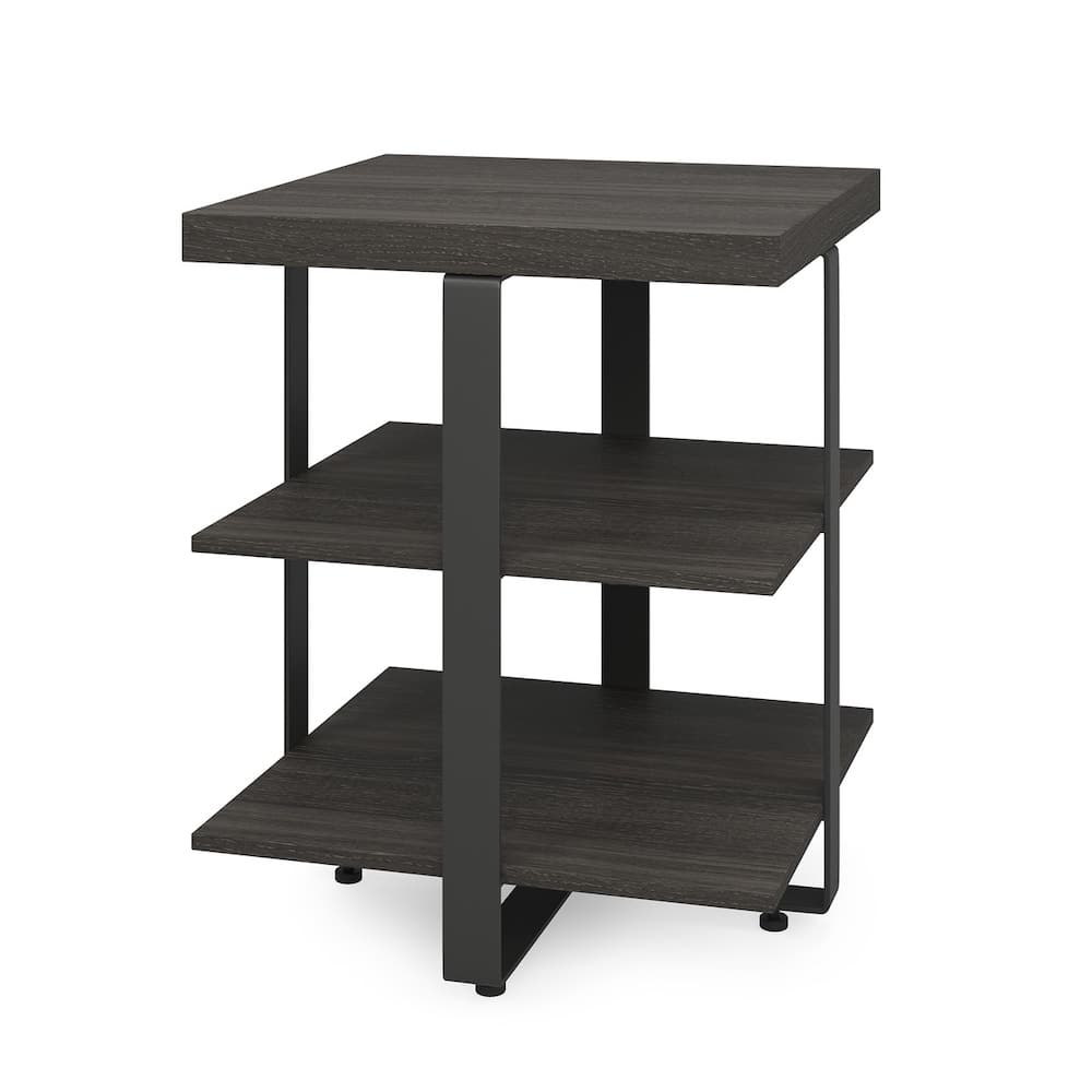 New - 21" W x 26" H Grey Pallisades Collection Modern Industrial End Table