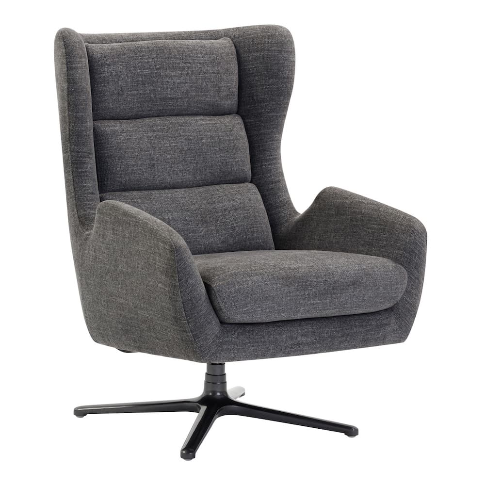 new office reception seating furniture, wingback lounge chair, grey upholstery, swivel chair, Lincoln