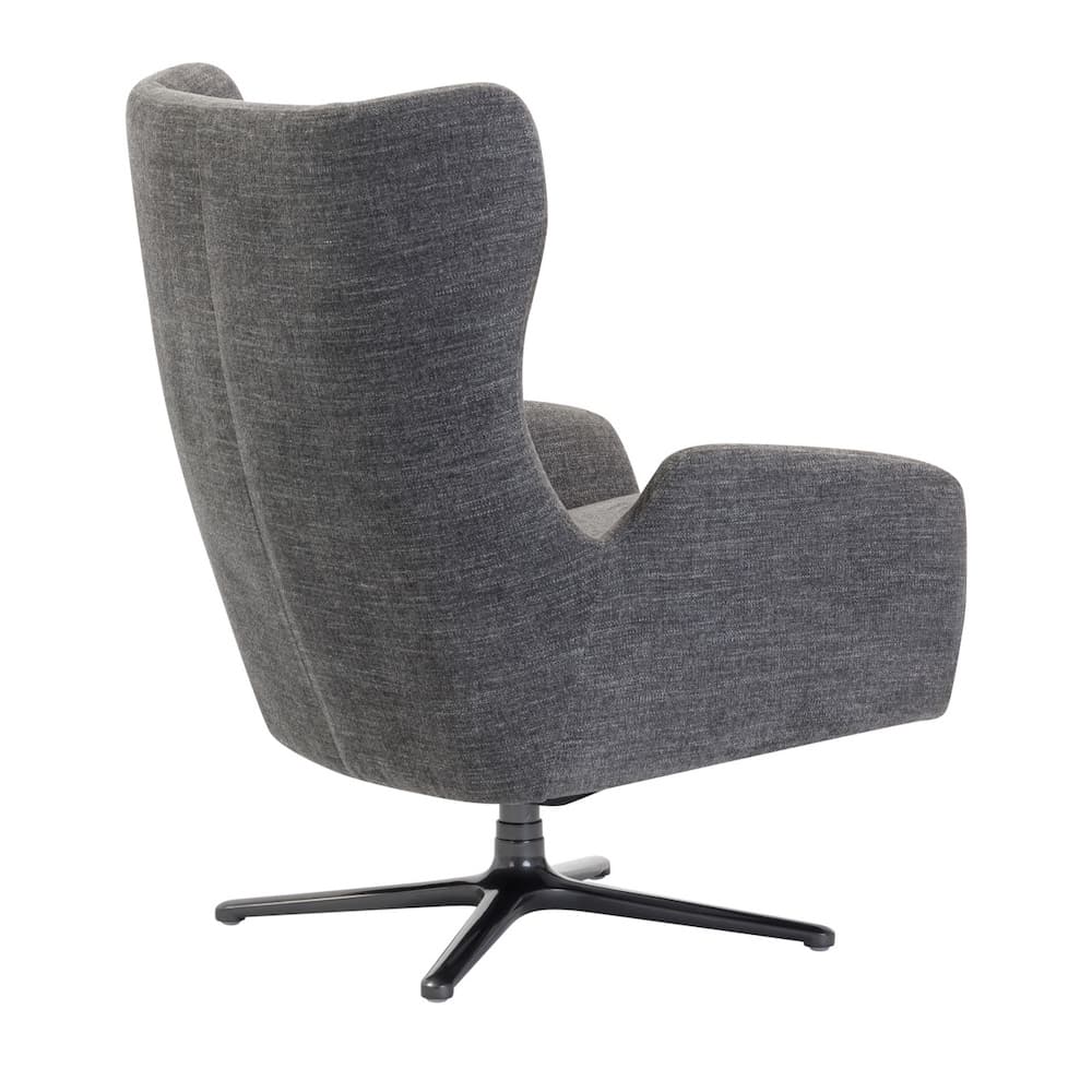 new office reception seating furniture, wingback lounge chair, grey upholstery, swivel chair, Lincoln