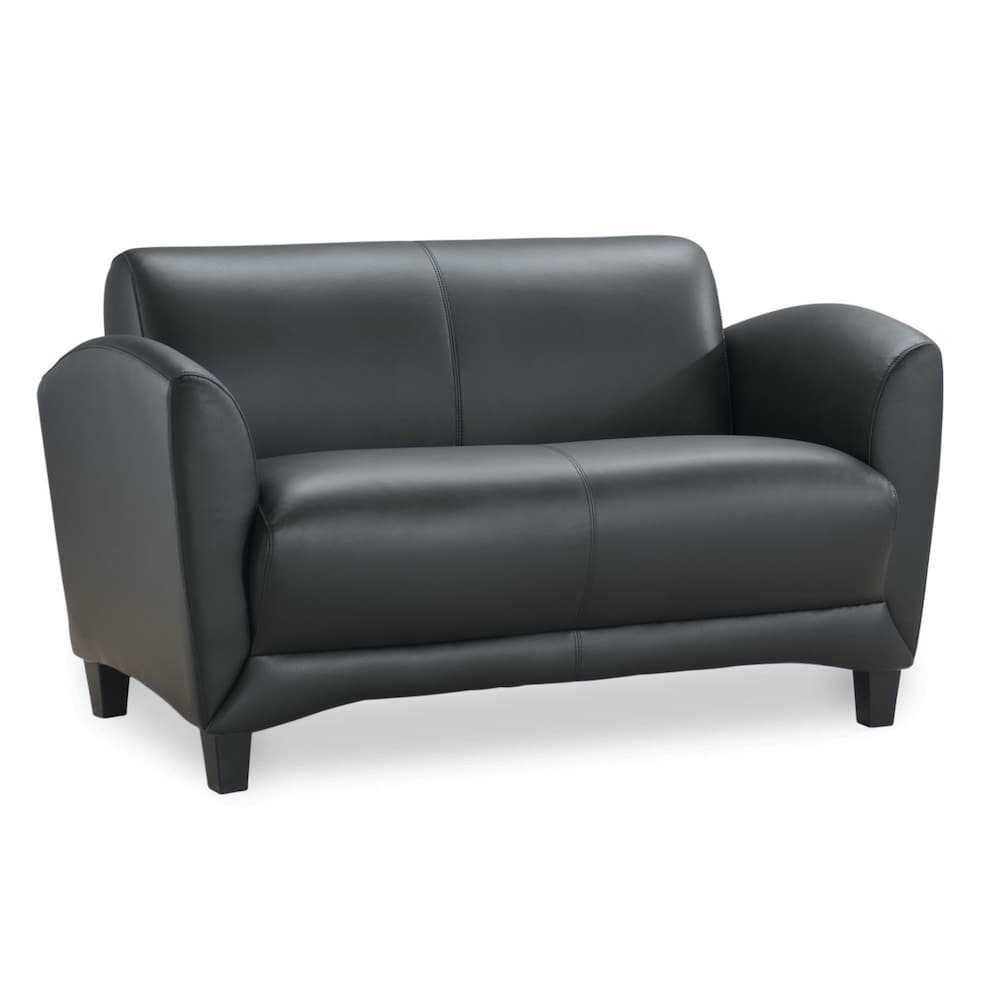 black top grain leather modern sofa couch, reception lounge areas, new office furniture