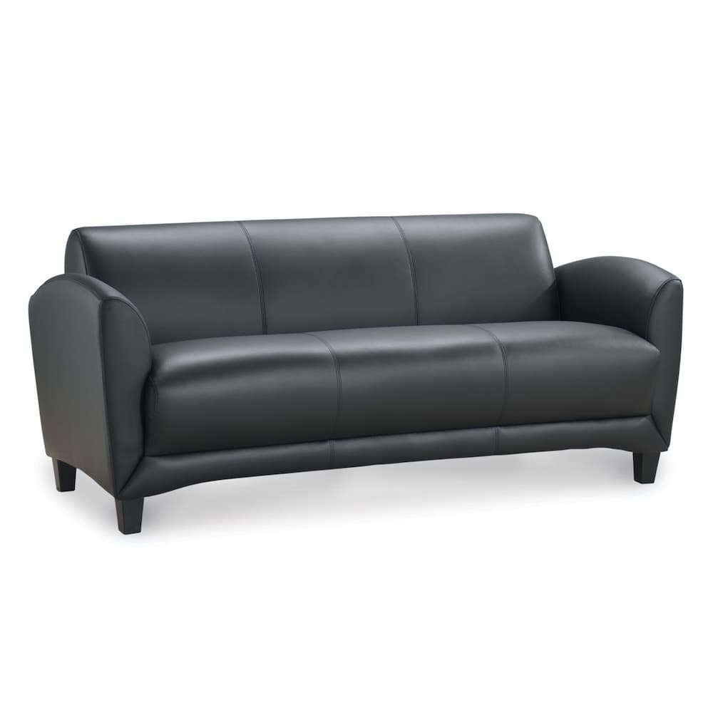 black top grain leather modern sofa couch, reception lounge areas, new office furniture