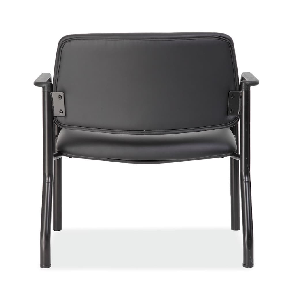 black vinyl antimicrobial guest chair, geriatric, big and tall 500lb lounge reception area seating, medical