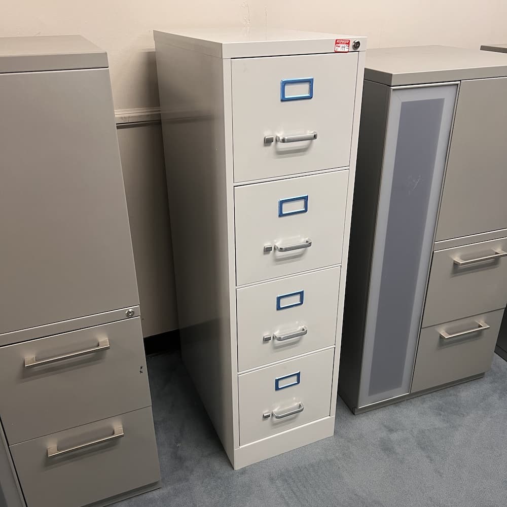 light grey 4 drawer vertical file, open box