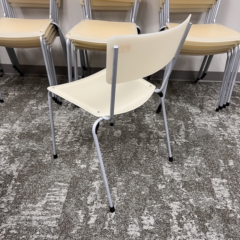 white translucent plastic stacking chair keilhauer gym used furniture