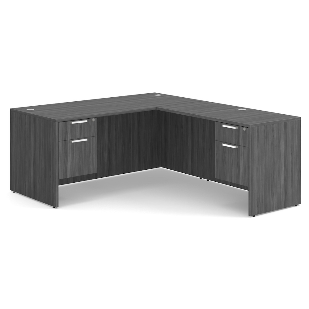 new laminate l-desk with double hanging box/files, office furniture