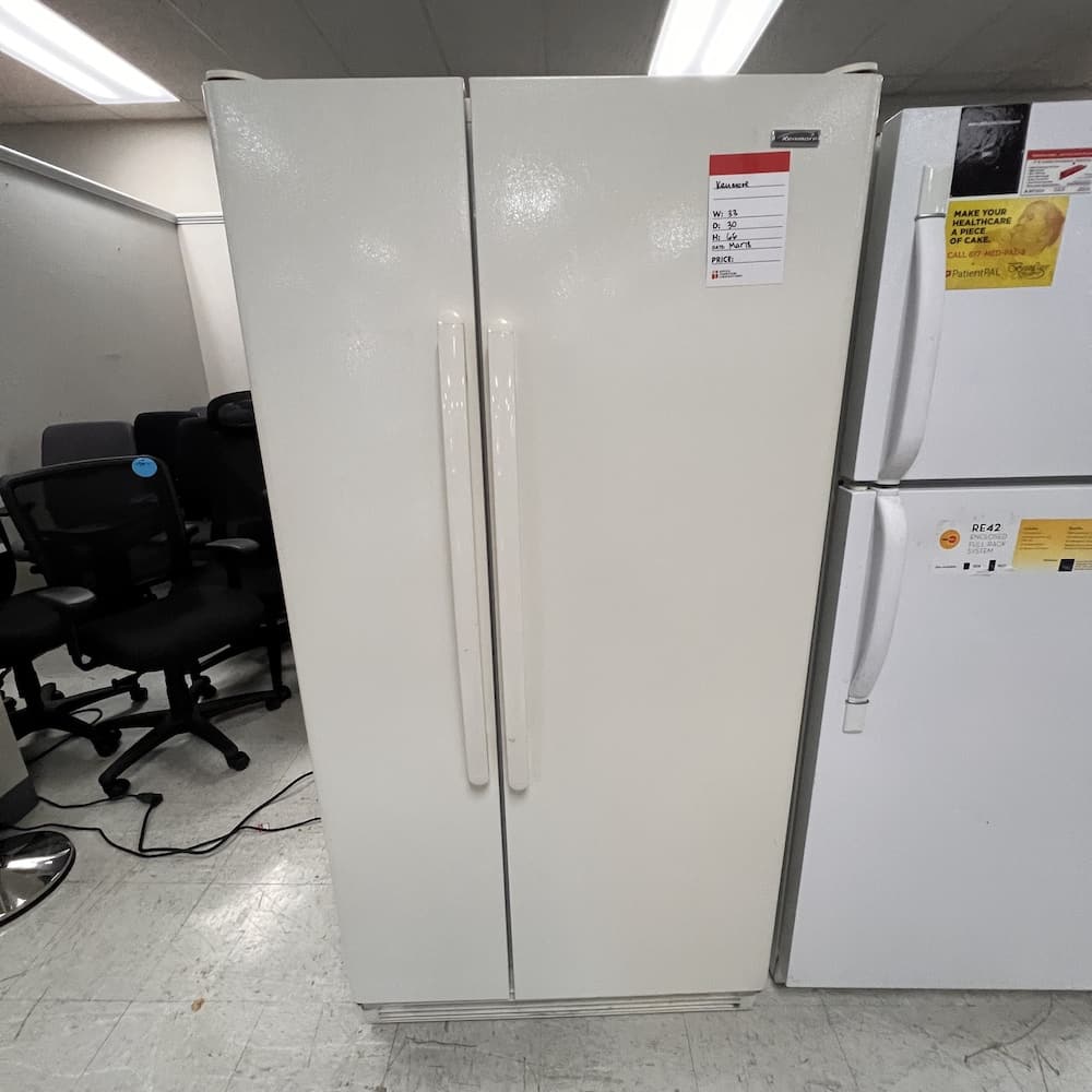 almond kenmore side by side refrigerator, used appliances