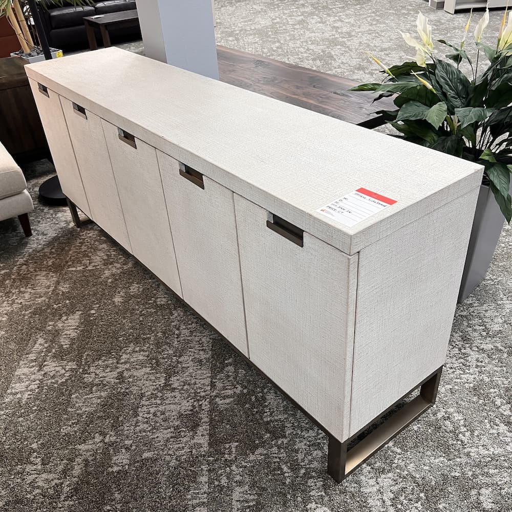 lacquered burlap beige champagne server sideboard cascade by holder, open box scratch n dent furniture, used furniture home goods