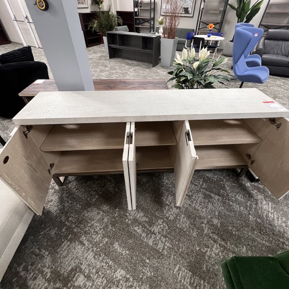 lacquered burlap beige champagne server sideboard cascade by holder, open box scratch n dent furniture, used furniture home goods