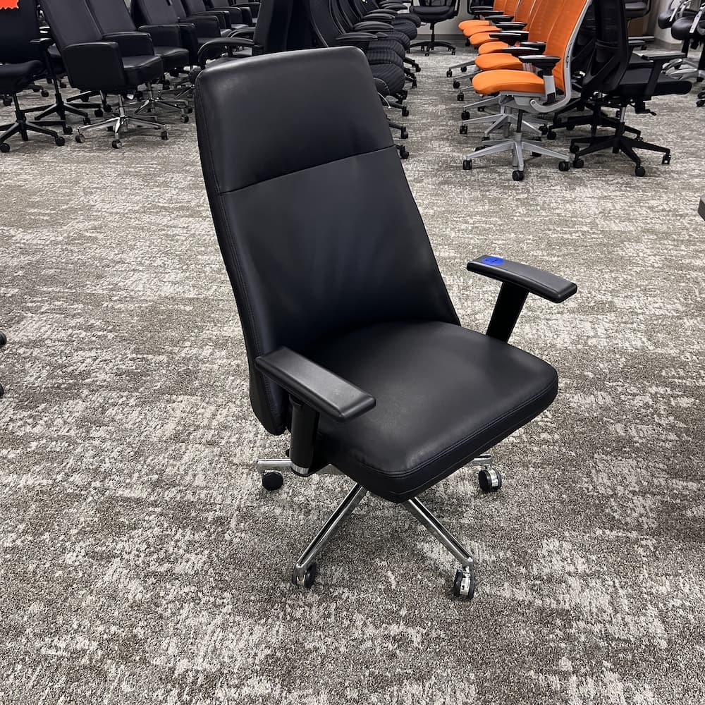 new closeout dormeo we're it lumi executive chair, black bonded leather, office chair