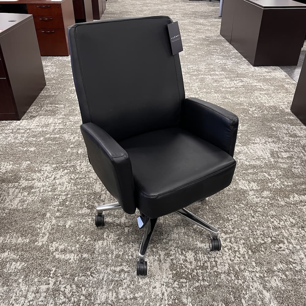 La-Z-Boy collaborative chair, black bonded leather, new closeout, office furniture