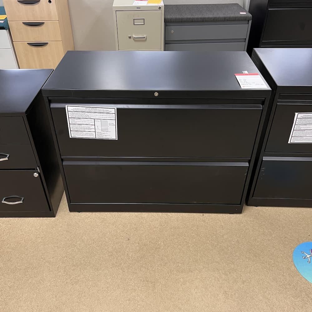 black metal 2 drawer lateral file cabinet, used office furniture