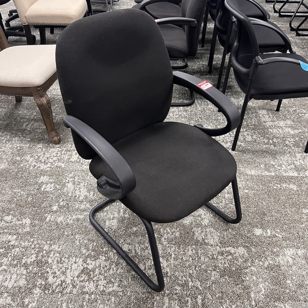 black upholstered guest chair global tamiri, used office furniture