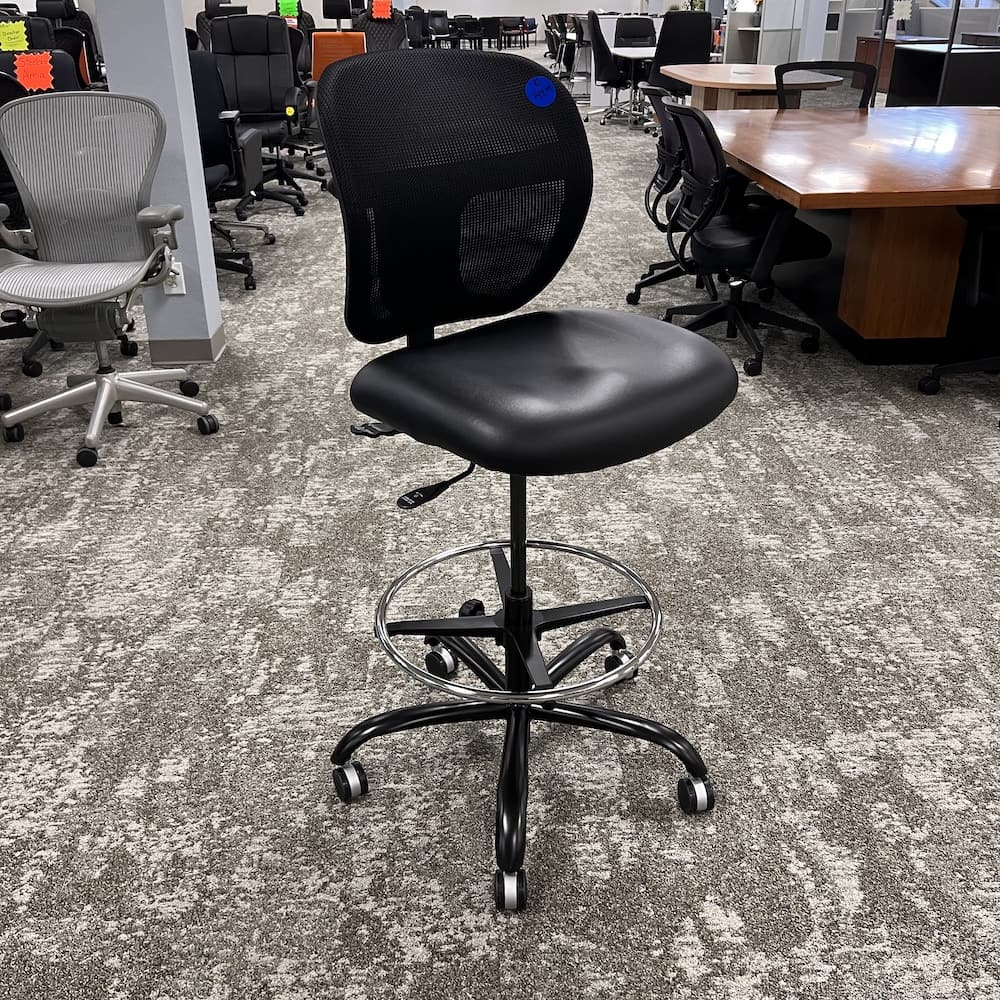 safco black vinyl seat mesh back office stool, open box office furniture