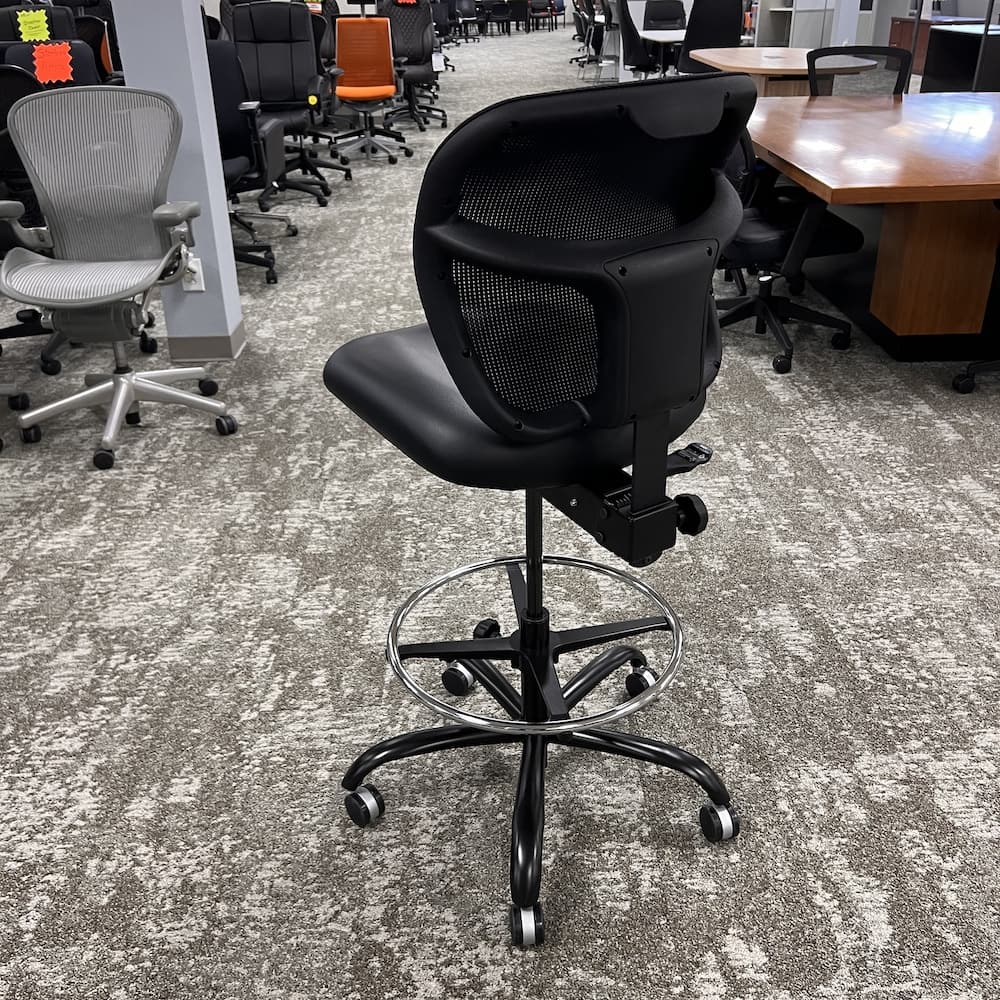 safco black vinyl seat mesh back office stool, open box office furniture