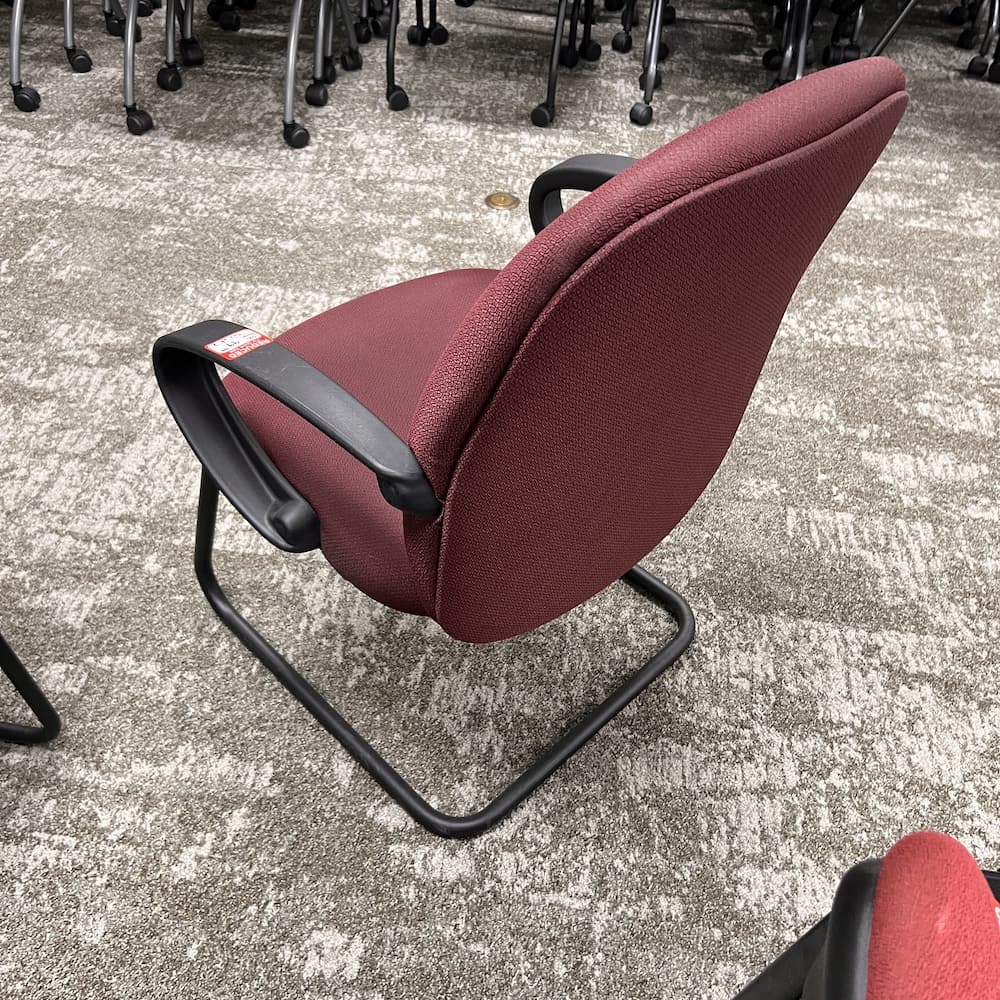 burgundy upholstered guest chair global tamiri, used office furniture