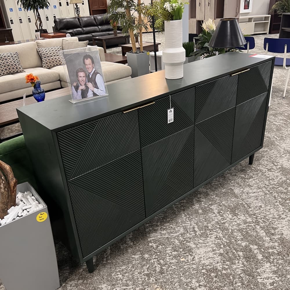 crest view collection evergreen 4 door storage cabinet buffet, open box furniture