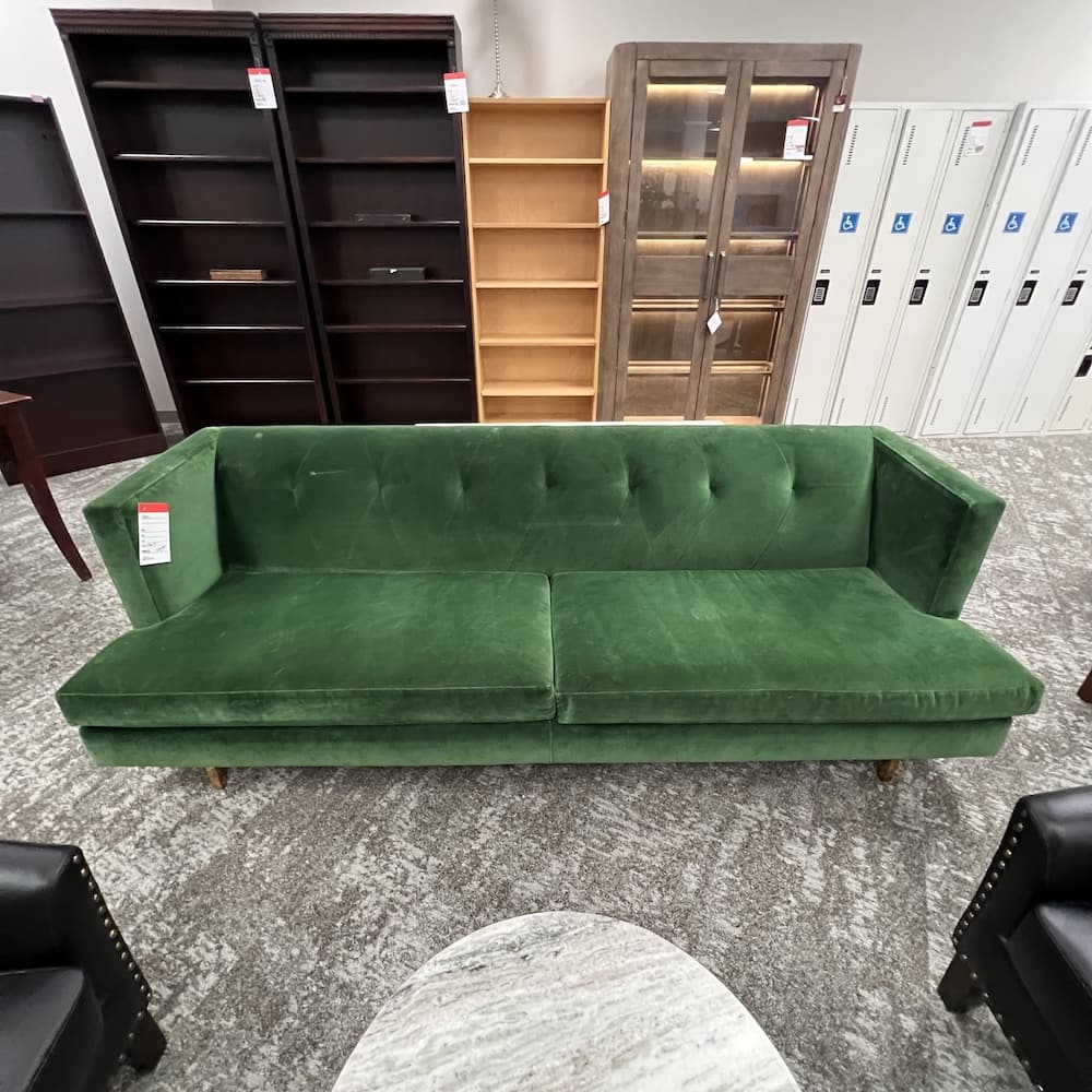 green velvet sofa CR2 88" used lounge furniture