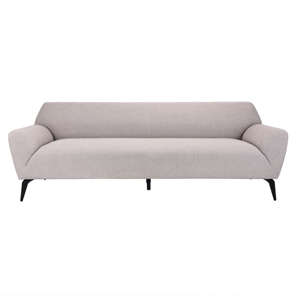 reception lounge seating, light grey boucle upholstery, modern lounge sofa, new office seating