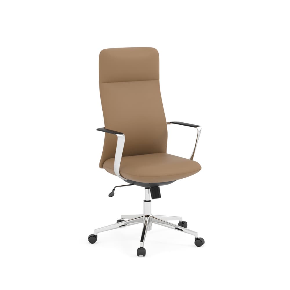 brown, maximus collection new executive office chair, high back top grain leather, chrome legs and arms