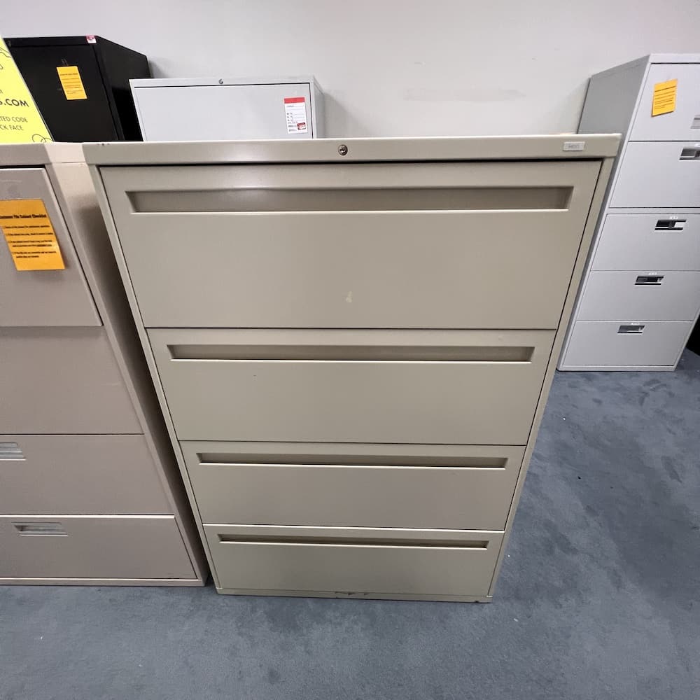 beige metal 4 drawer lateral hon brand used office furniture