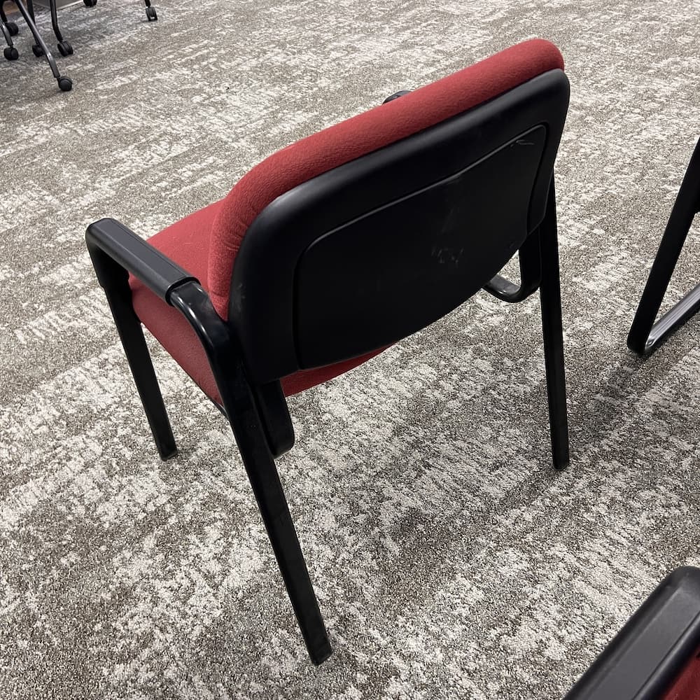 hon red upholstered side guest chair, used office furniture