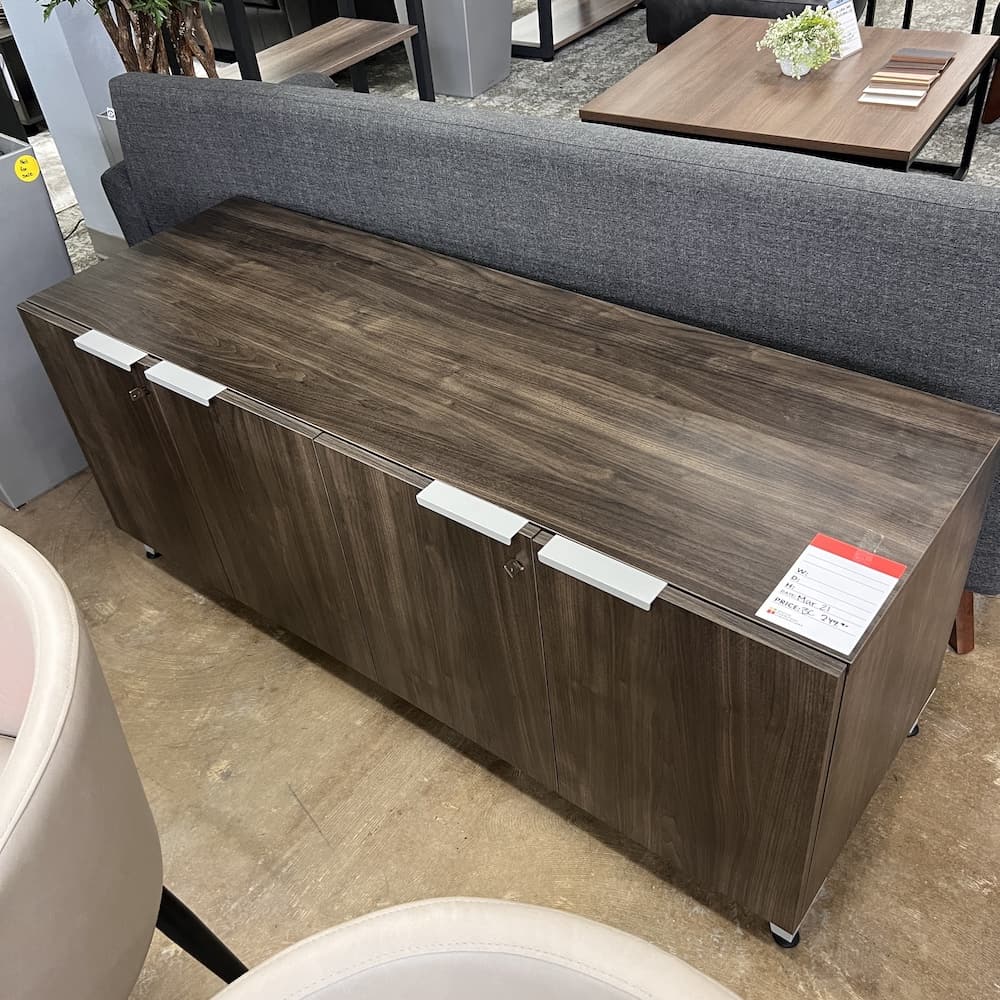 walnut laminate 4 door credenza 60x20, used office furniture