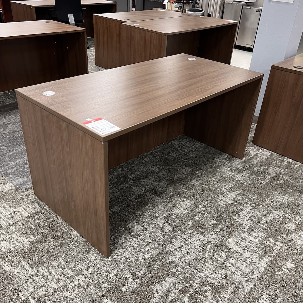 60 x 30 walnut laminate desk shell, used office furniture