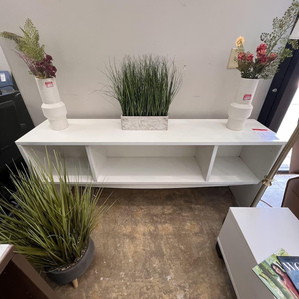 white tv console, laminate, open box home furniture