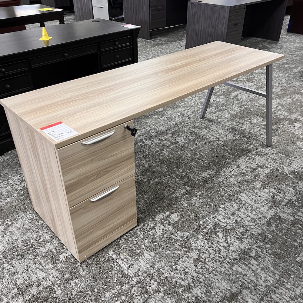 American elm laminate credenza desk with file/file, scratch n dent office furniture