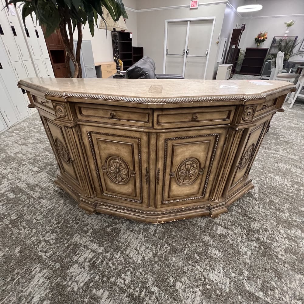 beige blonde French style buffet sideboard, used home furniture