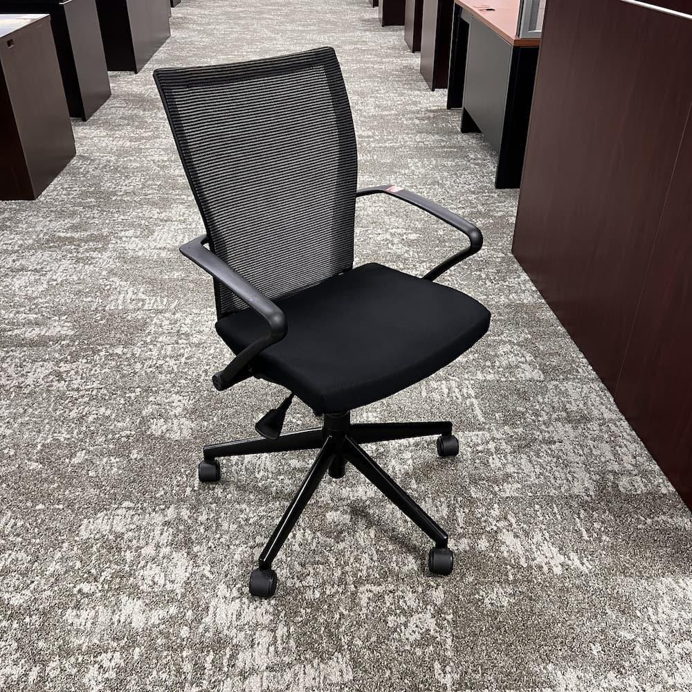 worth x99 conference chair, black upholstery with mesh back, used office furniture