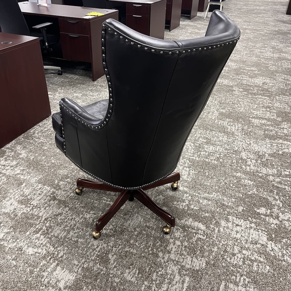 black top grain leather hooker furniture, executive chair, used office furniture, black