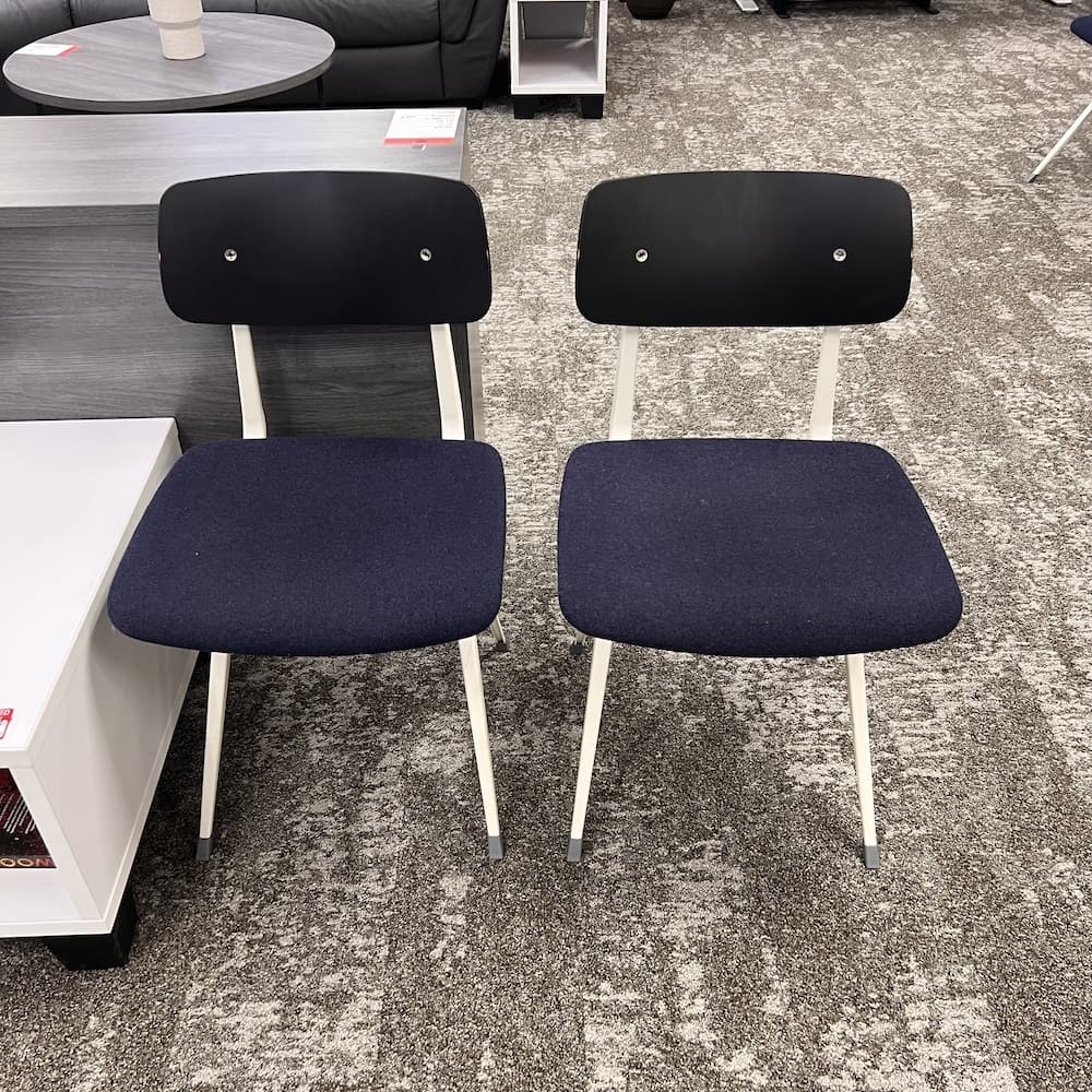 HAY result blue and black chairs, designer furniture, used office furniture