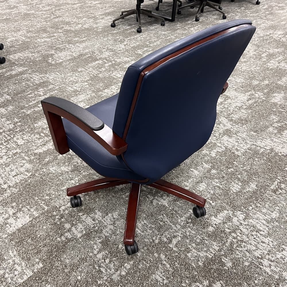 blue vinyl conference chair, Kimball national brand, used office furniture