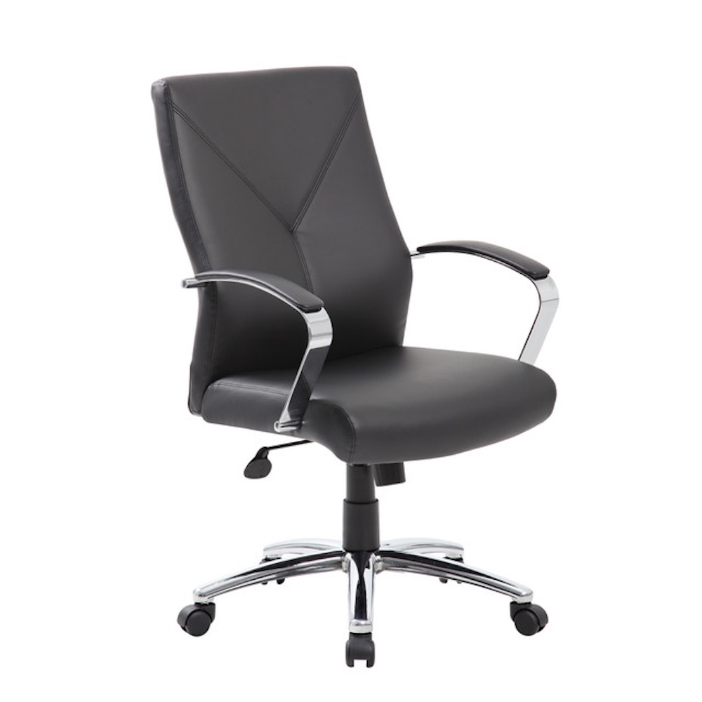 black vinyl chair boxero executive office chair, conference chair, new office furniture, modern chrome