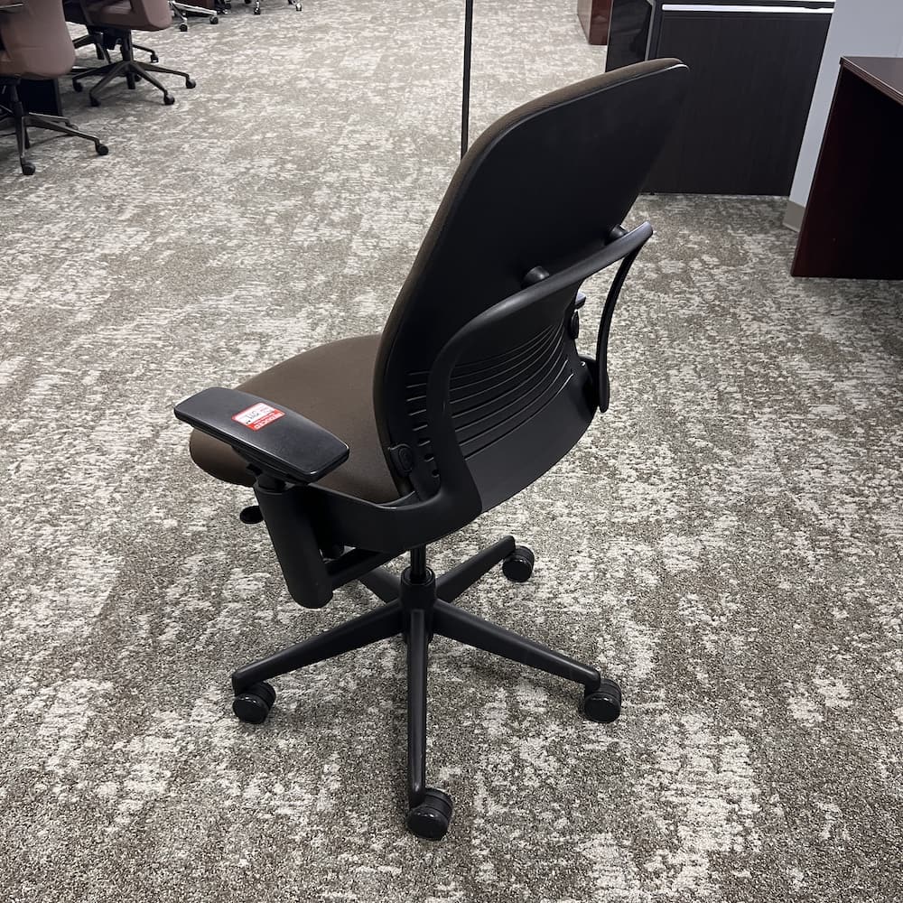 brown upholstered leap v2 steelcase office task chair, used office furniture