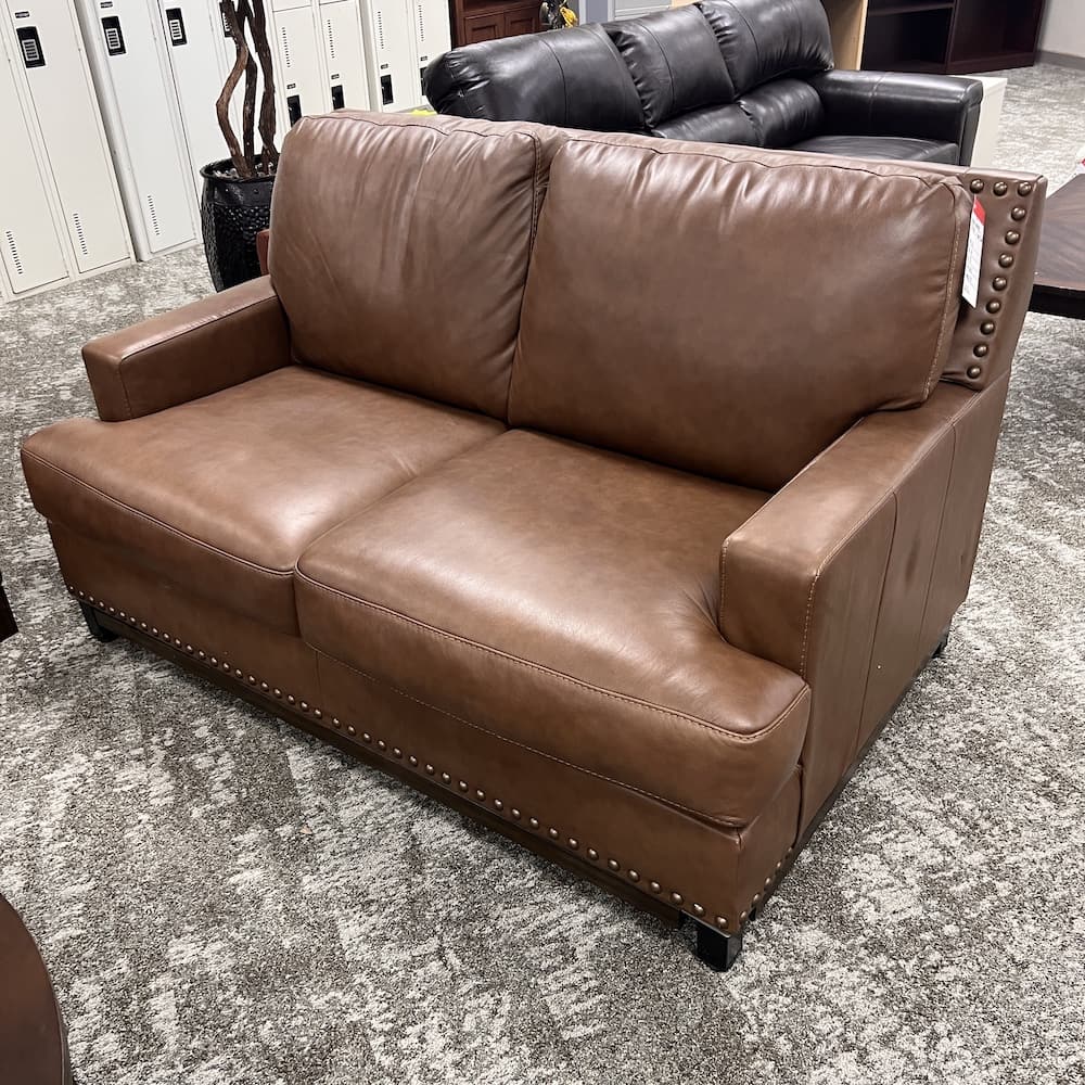 gamellara leather sofa set, Ashely furniture, used home goods, brown camel